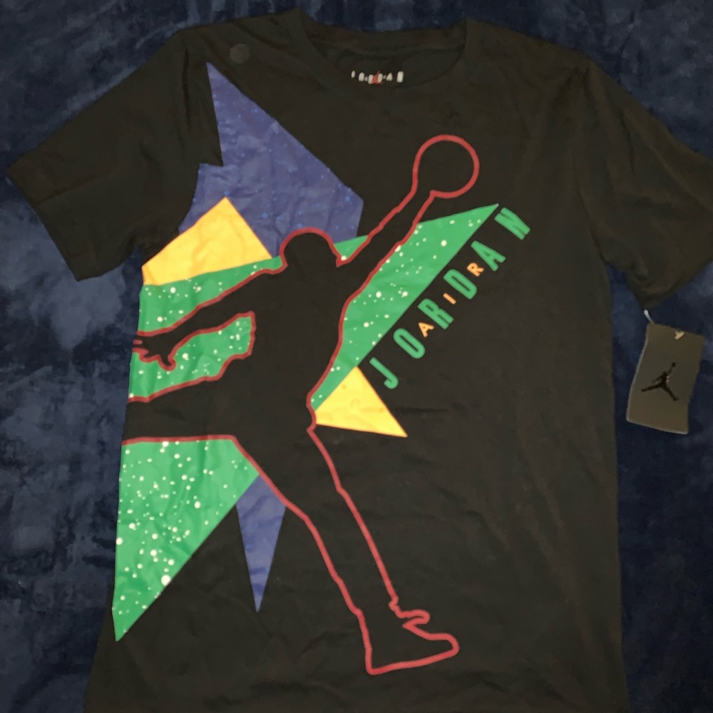 Jordan Graphic T-Shirt in Black with Multicolor Design
